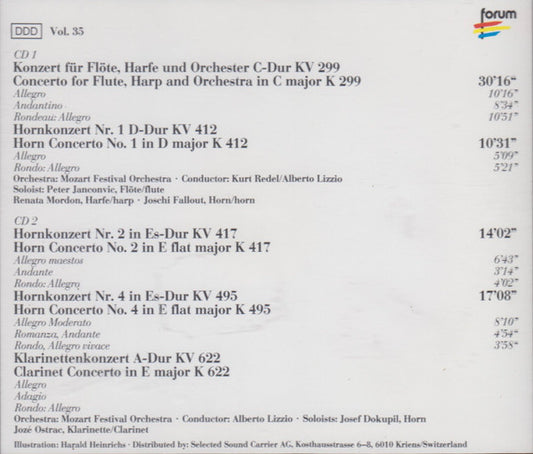 Wolfgang Amadeus Mozart - Mozart Festival Orchestra (2), Alberto Lizzio, Joze Ostranc : Klarinettenkonzert = Clarinet Concert (2xCD)