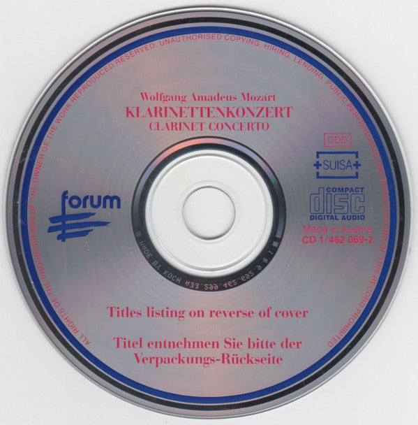Wolfgang Amadeus Mozart - Mozart Festival Orchestra (2), Alberto Lizzio, Joze Ostranc : Klarinettenkonzert = Clarinet Concert (2xCD)