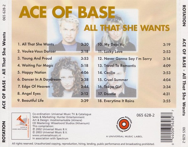Ace Of Base : All That She Wants (CD, Comp)