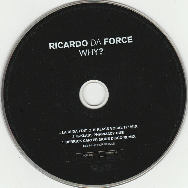 Ricardo Da Force : Why? (CD, Single)