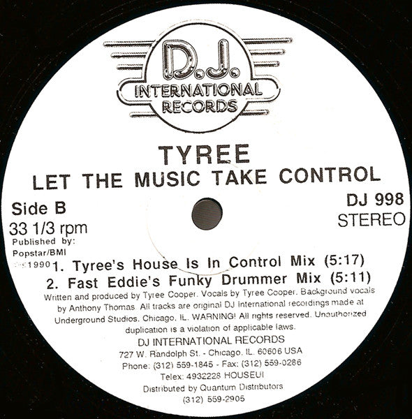 Tyree Cooper : Let The Music Take Control (12", Single)