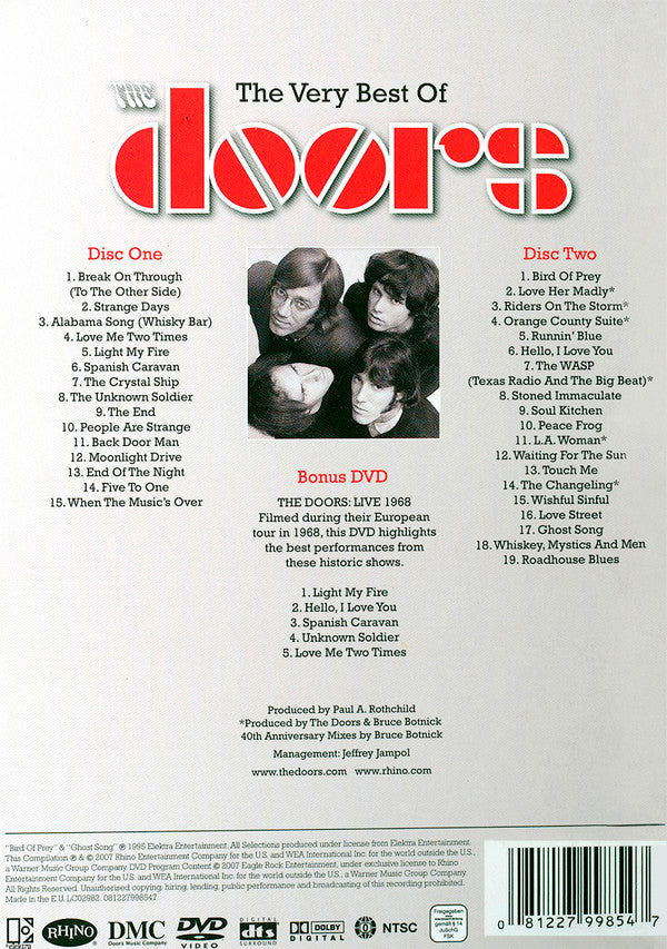 The Doors : The Very Best Of The Doors (2xCD, Comp, RM + DVD-V, Multichannel, NTSC, DTS + )