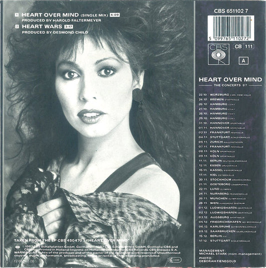 Jennifer Rush : Heart Over Mind (7", Single)