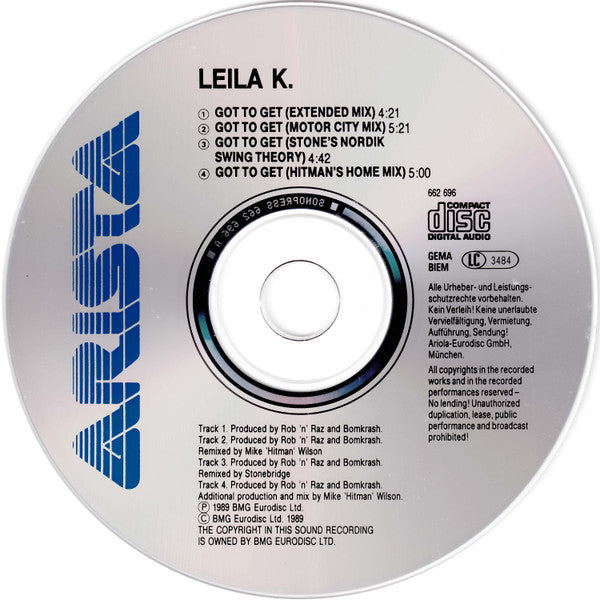 Rob 'N' Raz Featuring Leila K : Got To Get (CD, Maxi)