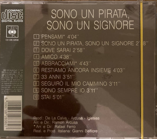 Julio Iglesias : Sono Un Pirata, Sono Un Signore (CD, Album)