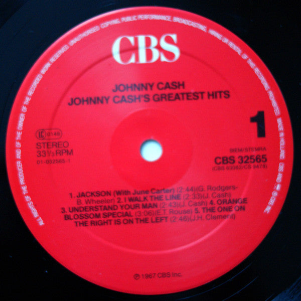 Johnny Cash : Johnny Cash's Greatest Hits Volume 1 (LP, Comp, RE)