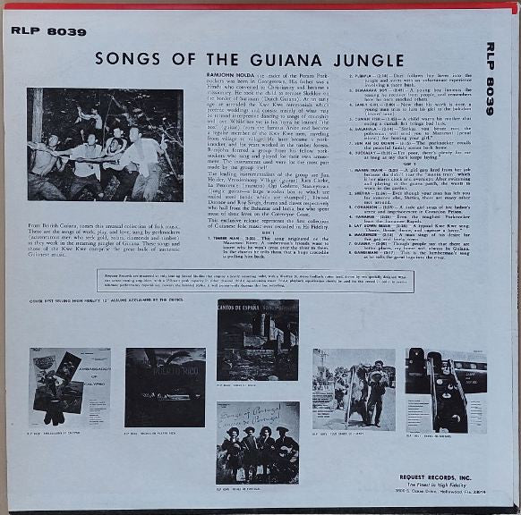 Ramjohn Holda And The Potaro Porknockers : Songs Of The Guiana Jungle (LP, Album)