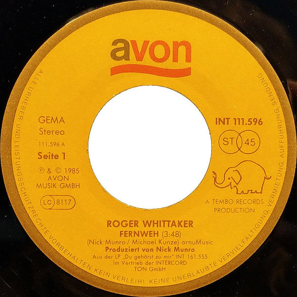 Roger Whittaker : Fernweh (7", Single)