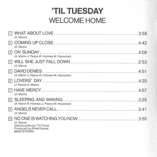 'Til Tuesday : Welcome Home (CD, Album)