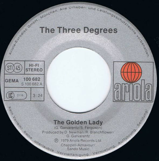 The Three Degrees : The Golden Lady (7", Single)