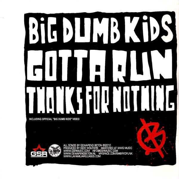 Gewapend Beton : Big Dumb Kids (CD, Promo)