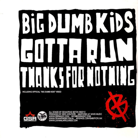 Gewapend Beton : Big Dumb Kids (CD, Promo)