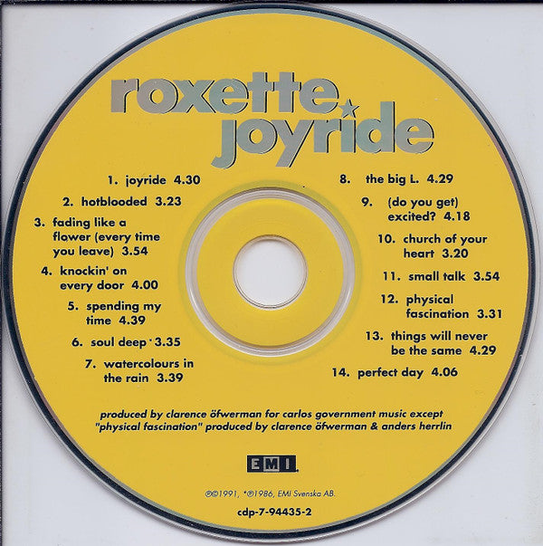 Roxette : Joyride (CD, Album)