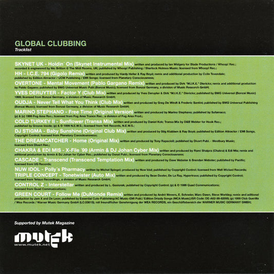 DJ Stigma : Global Clubbing (Norway) (CD, Comp, Mixed)