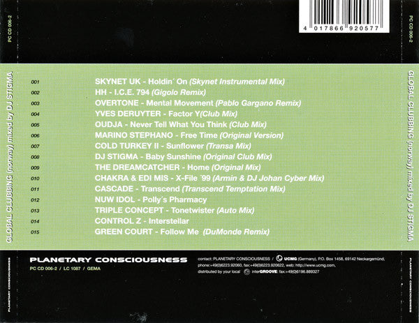 DJ Stigma : Global Clubbing (Norway) (CD, Comp, Mixed)