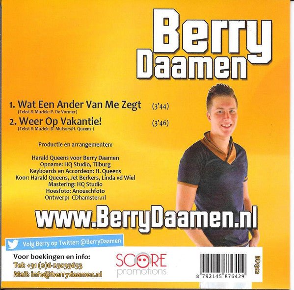 Berry Daemen :  Wat Een Ander Van Me Zegt (CD, Single)
