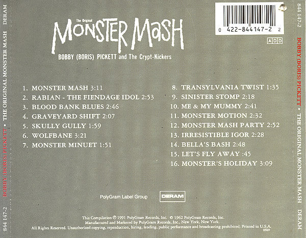 Bobby (Boris) Pickett And The Crypt-Kickers : The Original Monster Mash (CD, Album, RE)