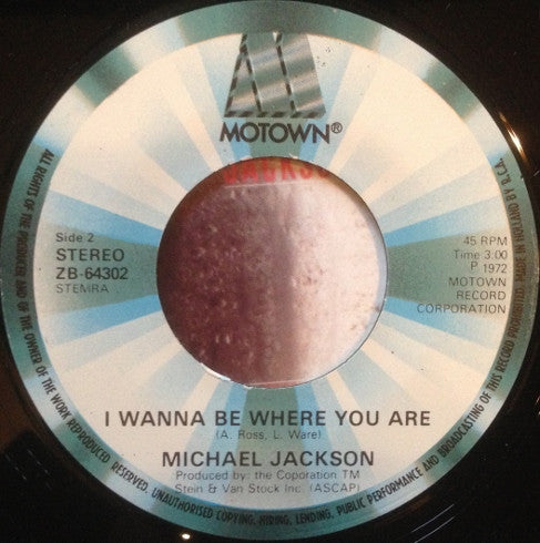Michael Jackson : Ben / I Wanna Be Where You Are (7", RE)
