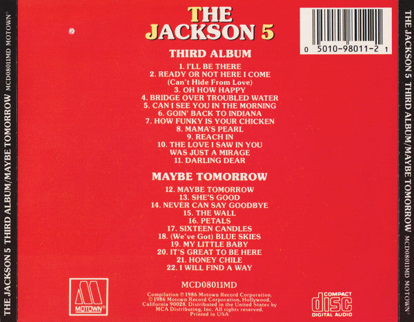 The Jackson 5 : Third Album / Maybe Tomorrow (CD, Comp)