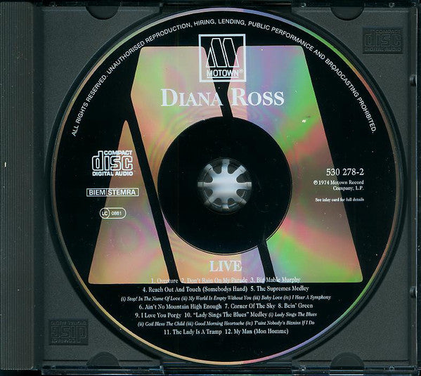 Diana Ross : Live (CD, Album, RE)