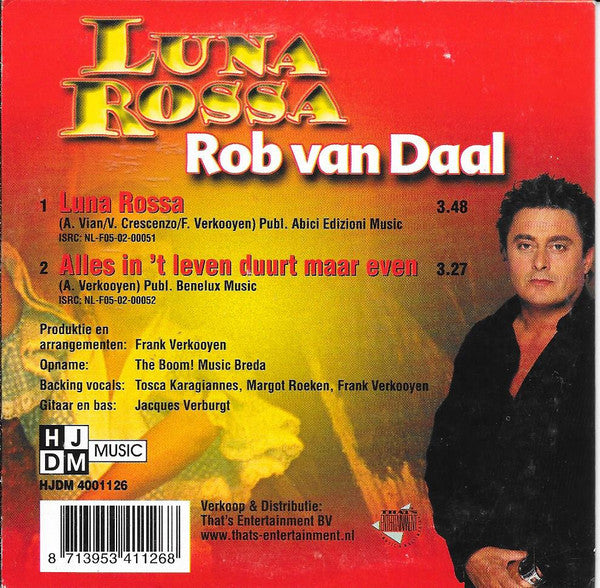 Rob Van Daal : Luna Rossa (CD, Single)