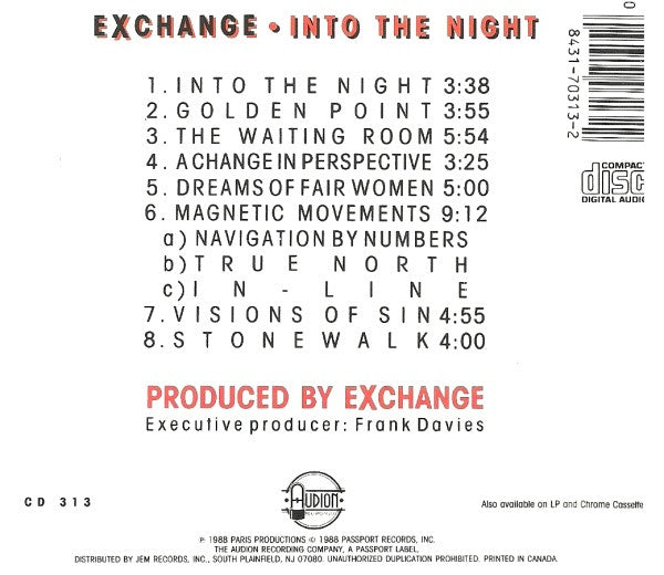 Exchange (3) : Into The Night (CD, Album)