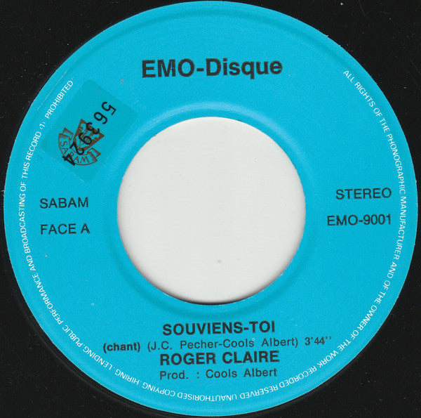Roger Claire : Souviens Toi (7", Single)