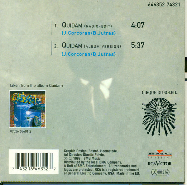 Cirque Du Soleil : Quidam (CD, Single, Car)