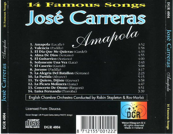 José Carreras : Amapola (CD, Comp)