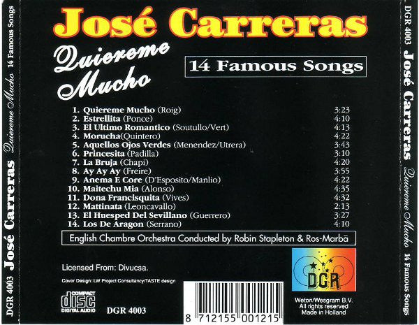 José Carreras : Quiereme Mucho (CD, Comp)