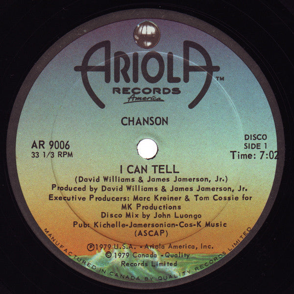 Chanson : I Can Tell / Don't Hold Back (12")