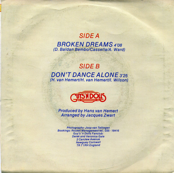 Guys 'n Dolls : Broken Dreams (7", Single)