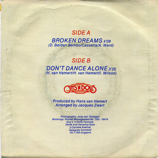 Guys 'n Dolls : Broken Dreams (7", Single)