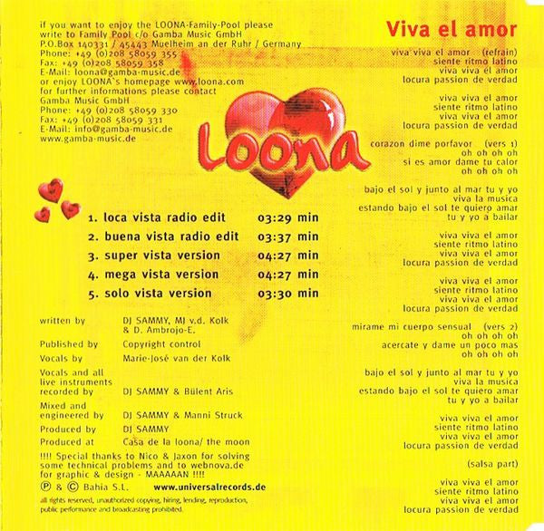 Loona : Viva El Amor (CD, Maxi)