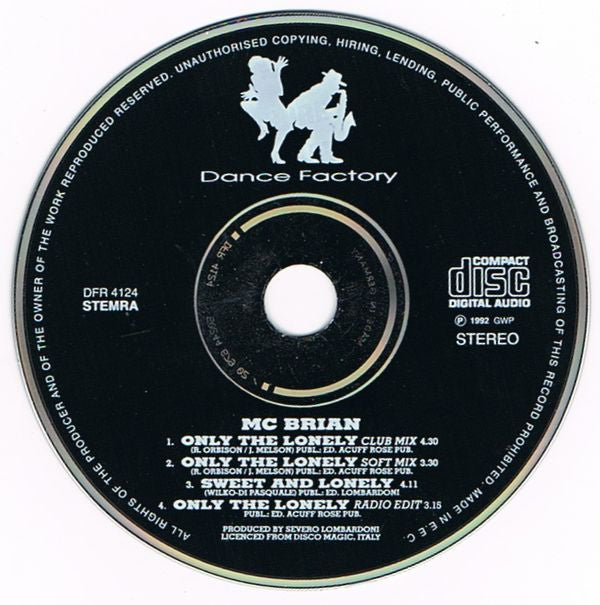 Mc. Brian : Only The Lonely (CD, Maxi)