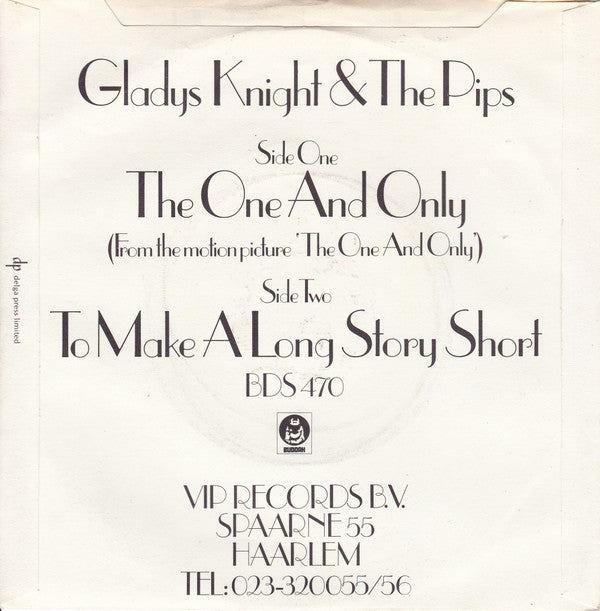 Gladys Knight And The Pips : The One And Only (7", Single)