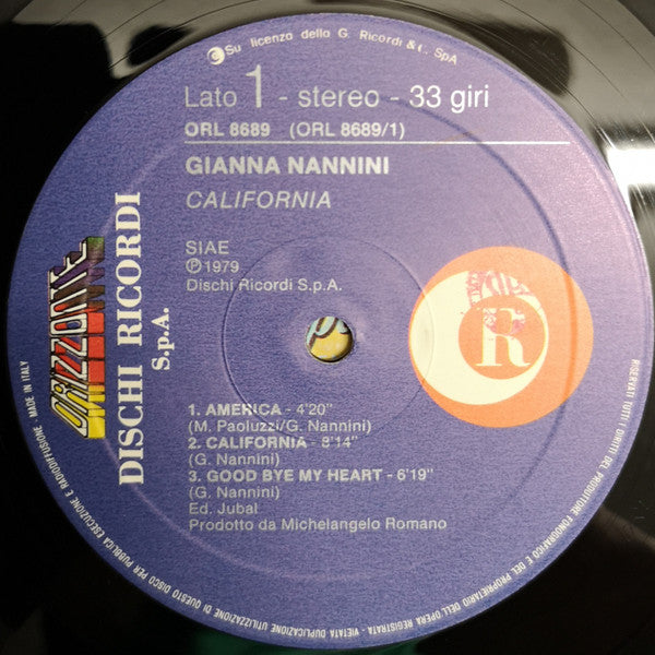 Gianna Nannini : California (LP, Album, RE)