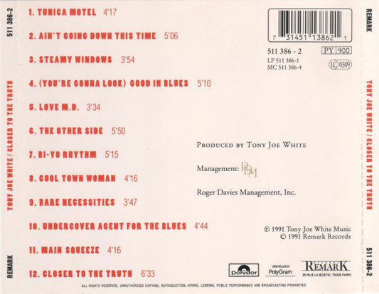 Tony Joe White : Closer To The Truth (CD, Album)