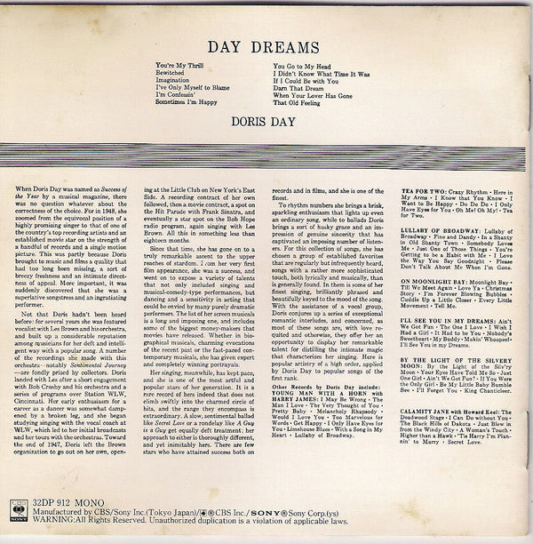 Doris Day : Day Dreams (CD, Album, Mono, RE)