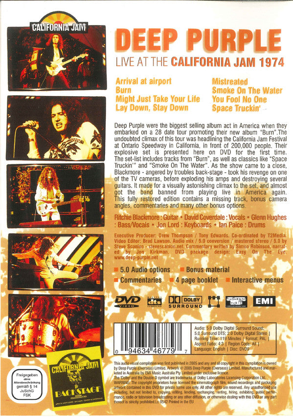 Deep Purple : Live In California 74 (DVD-V, Multichannel, PAL, 4:3)