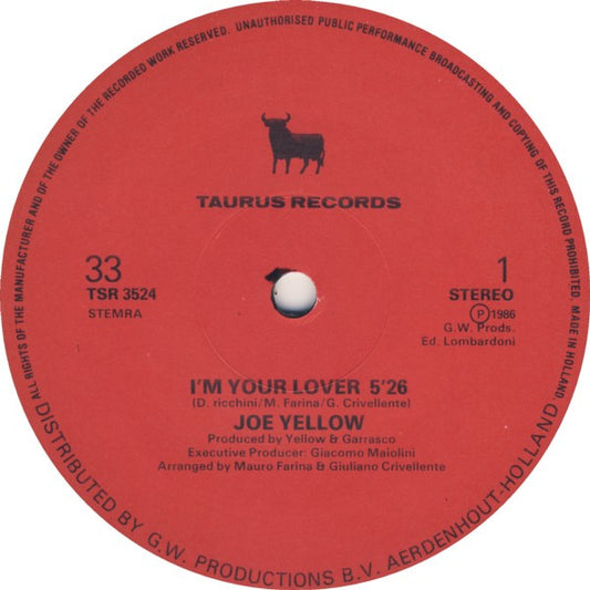 Joe Yellow : I'm Your Lover (12", Single)