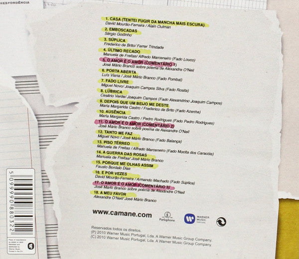 Camané : Do Amor E Dos Dias (CD, Album)