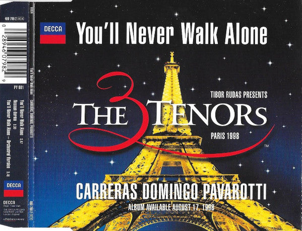 The Three Tenors - José Carreras, Placido Domingo, Luciano Pavarotti : You'll Never Walk Alone (CD, Single)