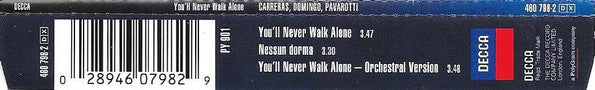 The Three Tenors - José Carreras, Placido Domingo, Luciano Pavarotti : You'll Never Walk Alone (CD, Single)
