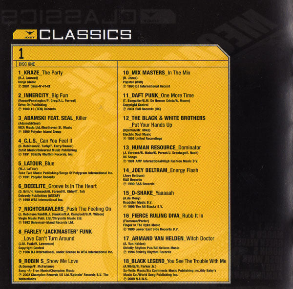 Various : ID&T Classics - The Megamixes (2xCD, Mixed)