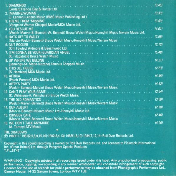 The Shadows : Diamonds (CD, Comp)
