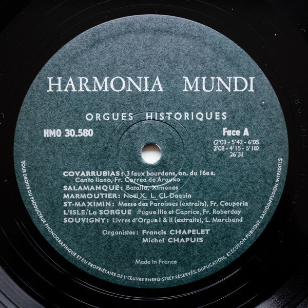 Various : Orgues Historiques (LP, Comp)