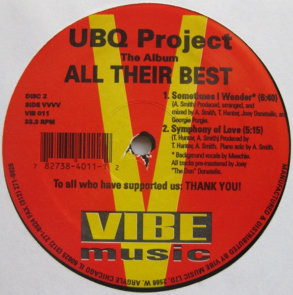 UBQ Project : All Their Best (2x12", Album, Comp)