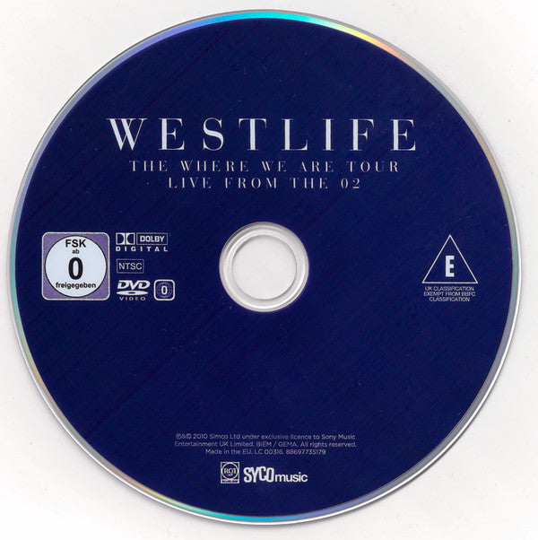 Westlife : The Where We Are Tour Live From The O2 (DVD-V, Multichannel, NTSC, Reg)
