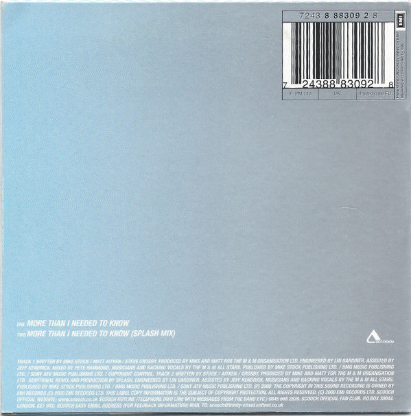 Scooch : More Than I Needed To Know (Minimax, Single)